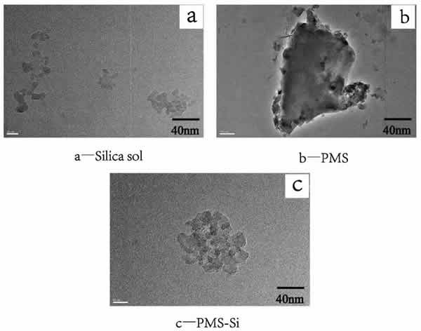 圖2_硅溶膠、PMS、PMS-Si的TEM圖